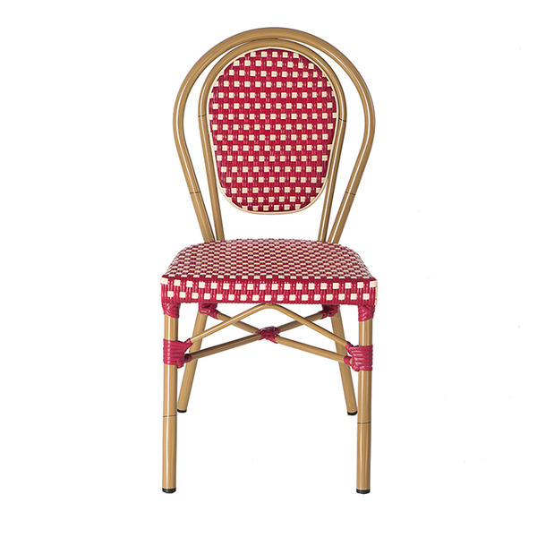 파리 카페 타원 레드 베이지 디자인의자