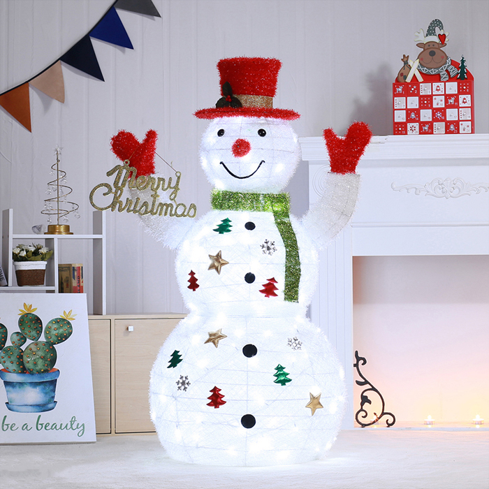 120cm LED 빨간모자 허그 눈사람 크리스마스 장식소품