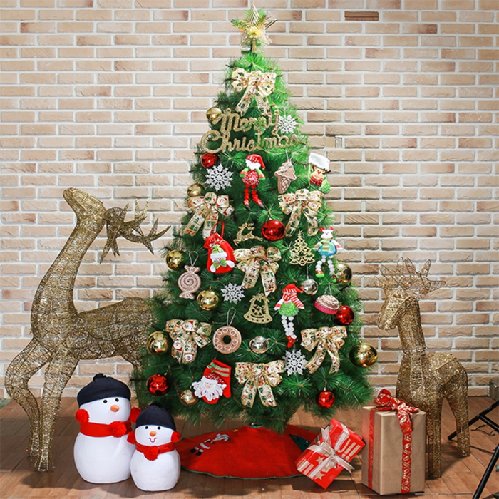 210cm 산타선물 솔잎 크리스마스트리 풀세트(LED전구포함)