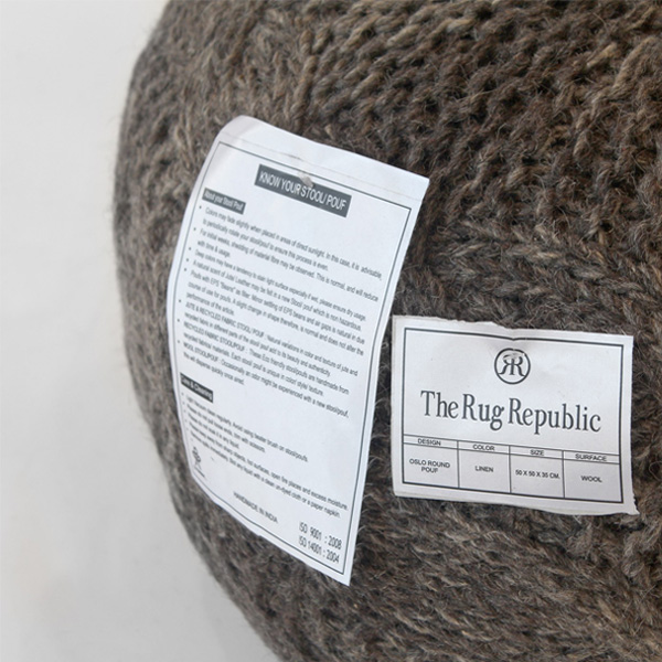 러그리퍼블릭 정품 오슬로라운드푸프 린넨 스툴 The Rug Republic(Hand made)