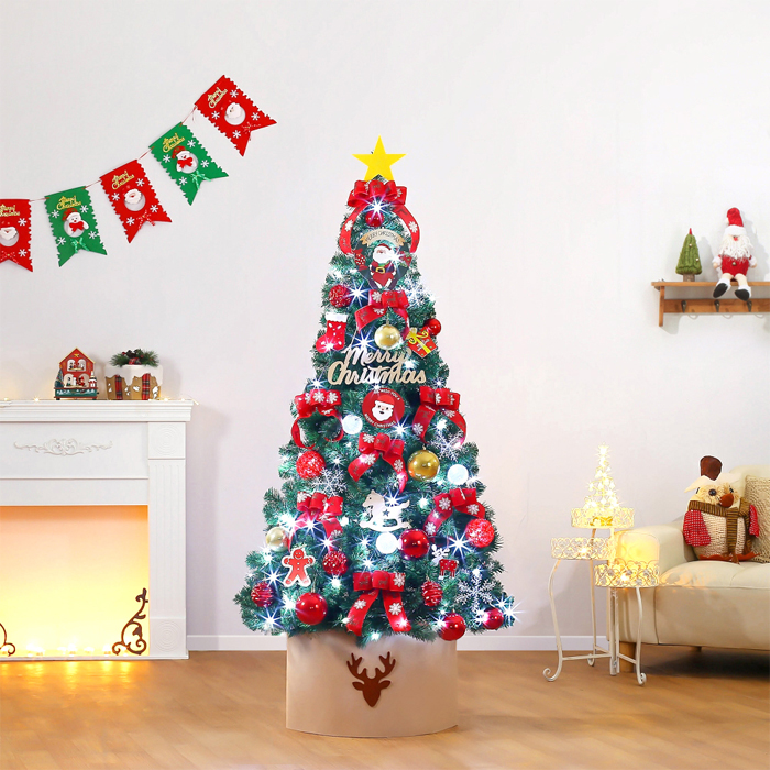 180cm 산타 글로리 크리스마스 크리스마스트리 풀세트(LED전구포함)