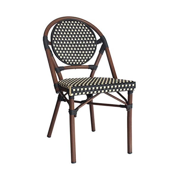 파리 카페 블랙아이보리 라탄 디자인의자