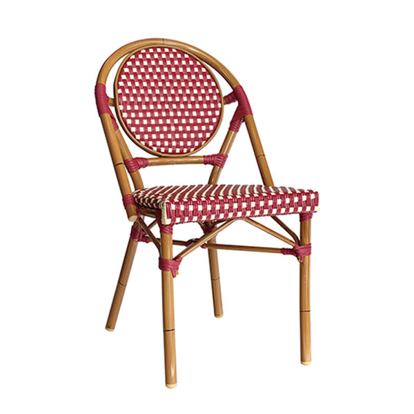 파리 카페 다크레드 라탄 디자인의자