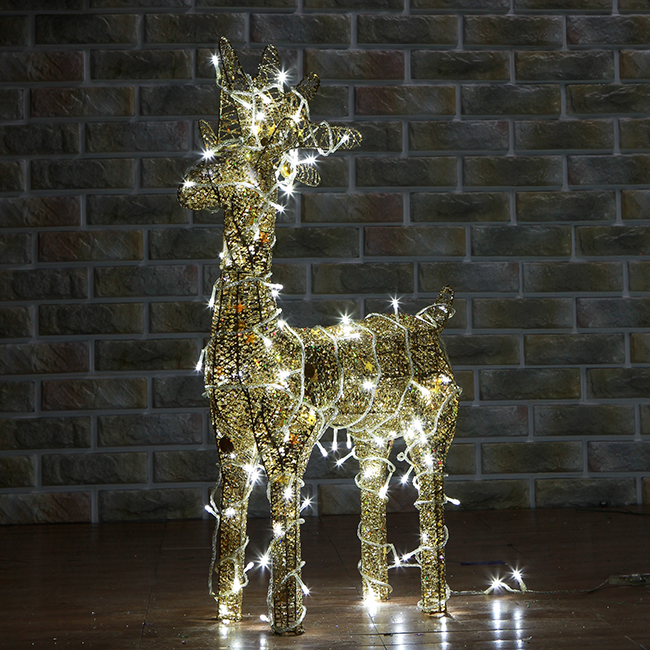 70cm LED 골드 반짝이 사슴 크리스마스장식(중)
