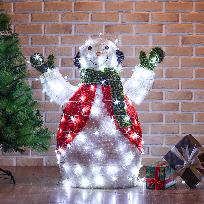 92cm LED 허그 펄 눈사람 크리스마스장식